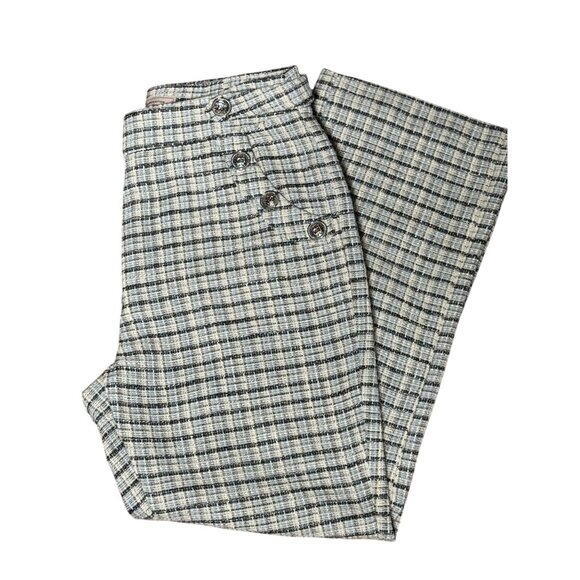 NEW BCBGeneration Womens XS Plaid Blue/Black/White Trousers Straight Dress Pants - Picture 2 of 12